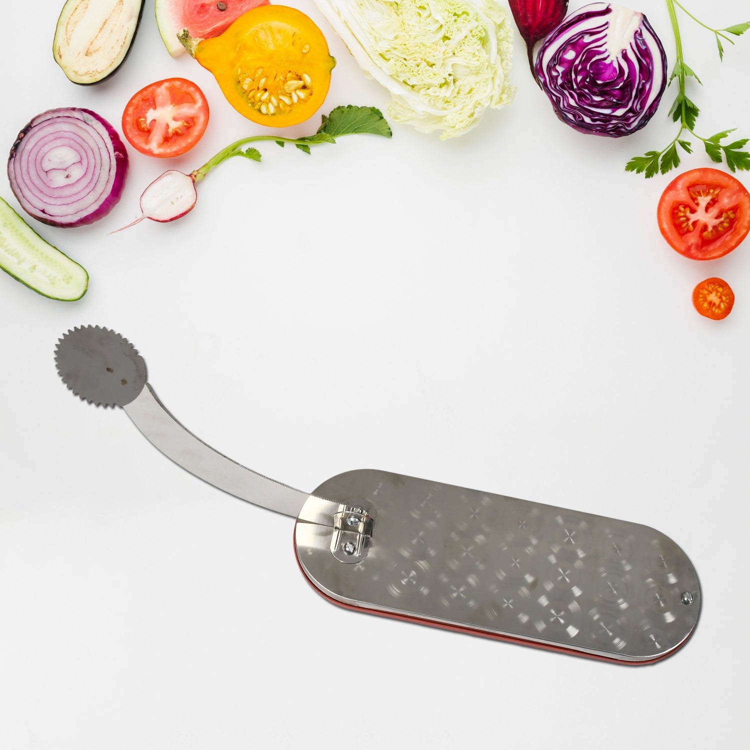 2841C STEEL VEGETABLE CUTTER PREMIUM QUALITY CUTTER FOR FRUIT , VEGETABLE & MEAT CUTTING USE ( Color Box ) DeoDap 2841C STEEL VEGETABLE CUTTER PREMIUM QUALITY CUTTER FOR FRUIT , VEGETABLE & MEAT CUTTING USE ( Color Box ) DeoDap